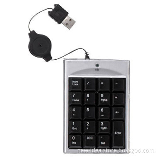Wired Numerical Keyboard/Keypad with 3.4 x 1.35m Cable, Measures 11.5 x 7.7 x 1.3cm